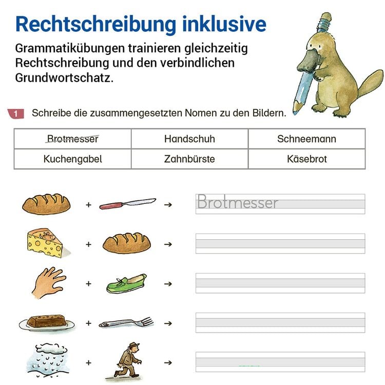 Produktbild: Grammatik mit Rico Schnabel, Klasse 2 - silbierte Ausgabe