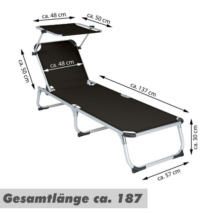Produktbild: Alu Sonnenliege mit Sonnendach