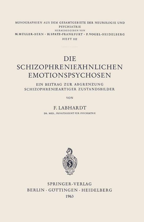 Produktbild: Die Schizophrenie&auml;hnlichen Emotionspsychosen