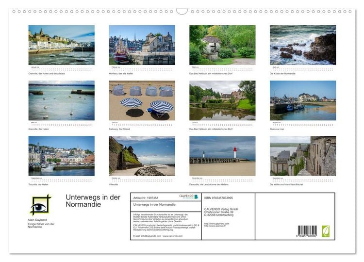 Produktbild: Unterwegs in der Normandie (Wandkalender 2026 DIN A2 quer), CALVENDO Monatskalender