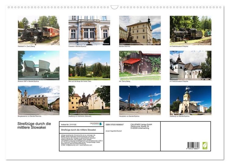 Produktbild: Streifz&uuml;ge durch die mittlere Slowakei (Wandkalender 2026 DIN A2 quer), CALVENDO Monatskalender