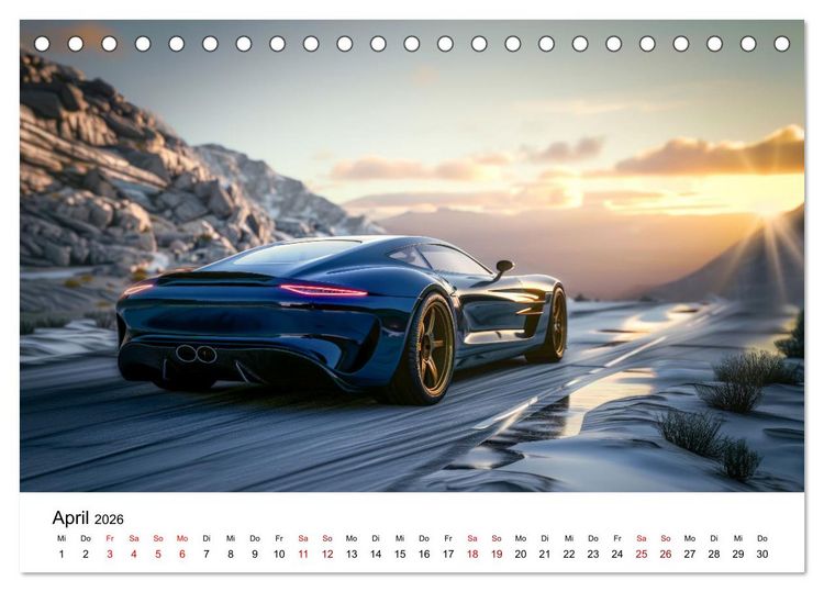 Produktbild: Schnelle Sportwagen (Tischkalender 2026 DIN A5 quer), CALVENDO Monatskalender