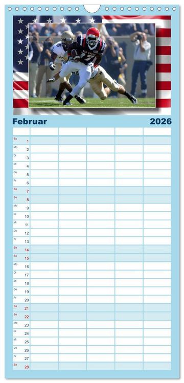 Produktbild: Familienplaner 2026 - American Football - Kickoff mit 5 Spalten (Wandkalender, 21 x 45 cm) CALVENDO