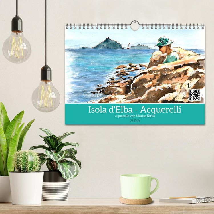 Produktbild: Isola d'Elba - Acquerelli (Wandkalender 2026 DIN A4 quer), CALVENDO Monatskalender