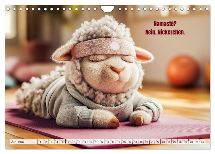 Produktbild: Schlaf gut, mein Schaf - Spruchkalender mit lustigen Schaf-Bildern (Wandkalender 2026 DIN A4 quer), CALVENDO Monatskalender