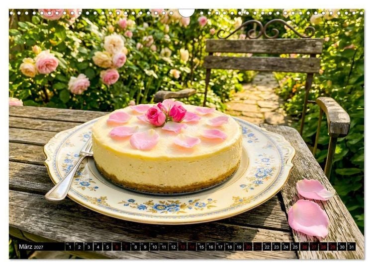 Produktbild: K&auml;sekuchen Kalender - K&ouml;stliche Dessertmomente (Wandkalender 2027 DIN A3 quer), CALVENDO Monatskalender