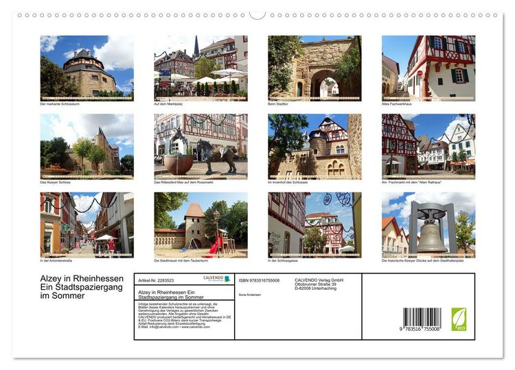 Produktbild: Alzey in Rheinhessen Ein Stadtspaziergang im Sommer (hochwertiger Premium Wandkalender 2027 DIN A2 quer), Kunstdruck in Hochglanz