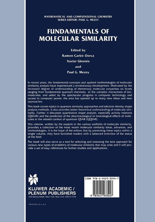 Produktbild: Fundamentals of Molecular Similarity