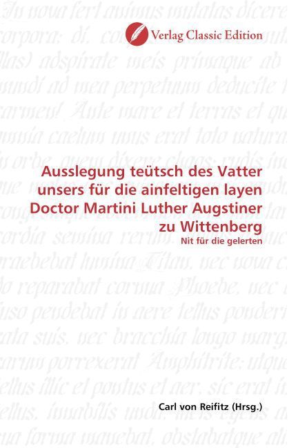 Produktbild: Ausslegung te&uuml;tsch des Vatter unsers f&uuml;r die ainfeltigen lay