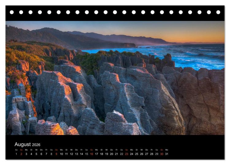 Produktbild: Neuseelands Landschaften (Tischkalender 2026 DIN A5 quer), CALVENDO Monatskalender