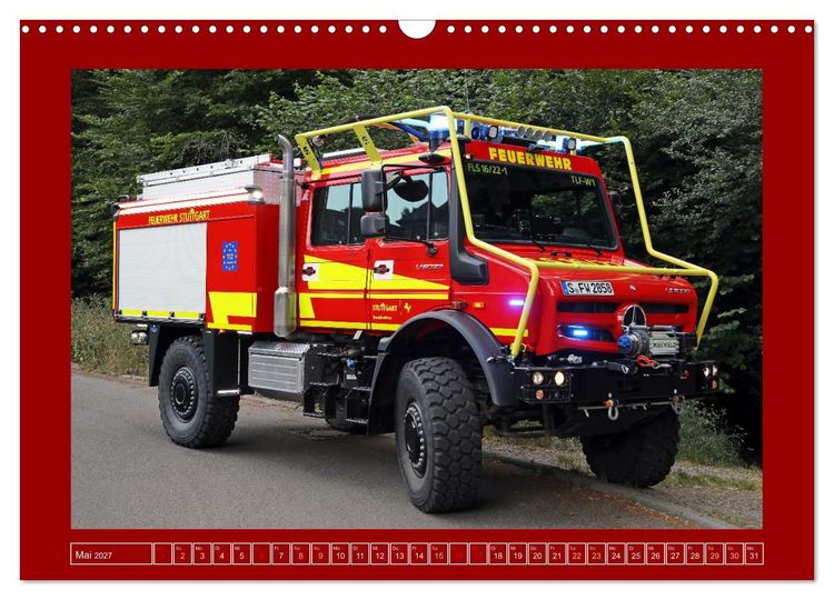 Produktbild: Unimog bei der Feuerwehr (Wandkalender 2027 DIN A3 quer), CALVENDO Monatskalender