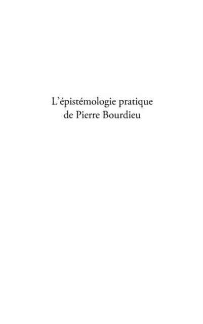 Produktbild: Epistemologie pratique de Pierre bourdieu