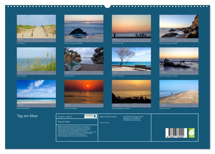 Produktbild: Tag am Meer (hochwertiger Premium Wandkalender 2026 DIN A2 quer), Kunstdruck in Hochglanz