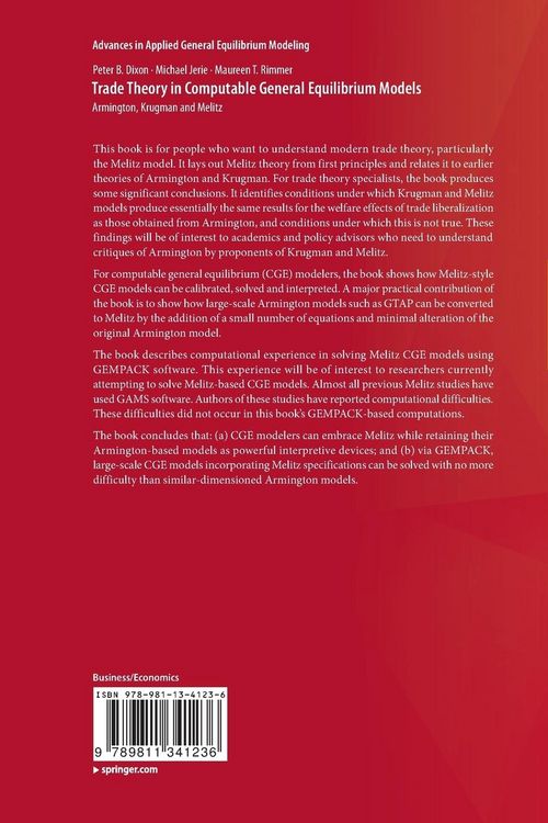 Produktbild: Trade Theory in Computable General Equilibrium Models