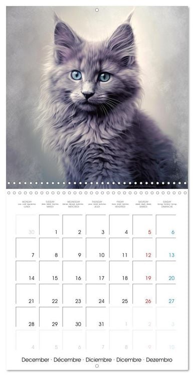 Produktbild: Illustrations Chatons (Calendrier mural carr&eacute; 2026 30x30 cm) Calendrier double avec une page pour vos prises de notes