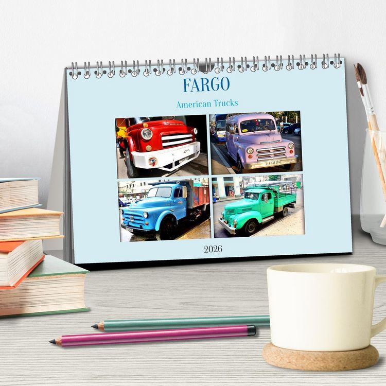 Produktbild: FARGO - American Trucks (Tischkalender 2026 DIN A5 quer), CALVENDO Monatskalender
