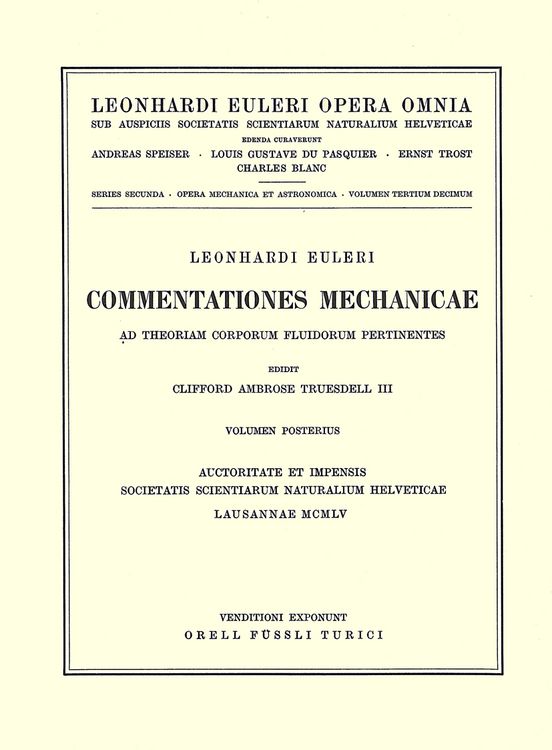 Produktbild: Commentationes mechanicae ad theoriam corporum fluidorum pertinentes 2nd part