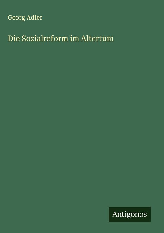 Produktbild: Die Sozialreform im Altertum