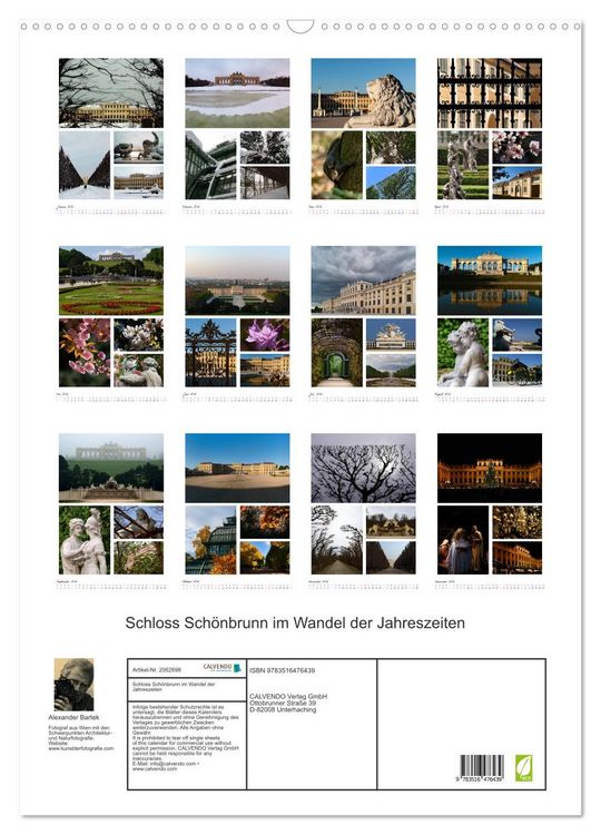 Produktbild: Schloss Sch&ouml;nbrunn im Wandel der Jahreszeiten (Wandkalender 2026 DIN A2 hoch), CALVENDO Monatskalender