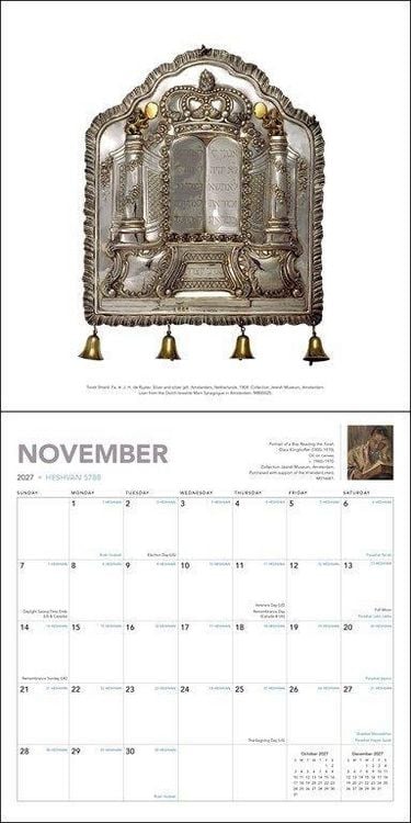 Produktbild: Jewish Calendar &ndash; J&uuml;discher Kalender 2027 &ndash; Wandkalender