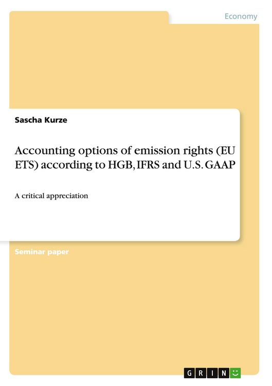 Produktbild: Accounting options of emission rights (EU ETS) according to HGB, IFRS and U.S. GAAP