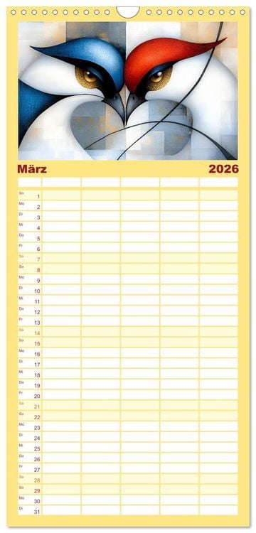 Produktbild: Familienplaner 2026 - Seelenblicke mit 5 Spalten (Wandkalender, 21 x 45 cm) CALVENDO
