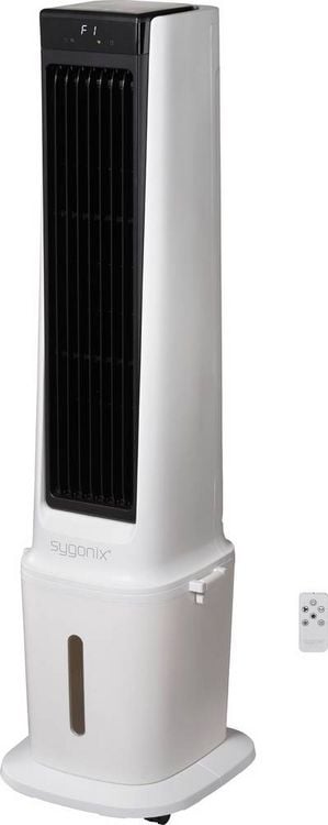 Produktbild: Sygonix Luftk&uuml;hler 90 W (L x B x H) 300 x 325 x 1130 mm Wei&szlig; mit Fernbedienung, Oszillierend, LED-Display, Timer