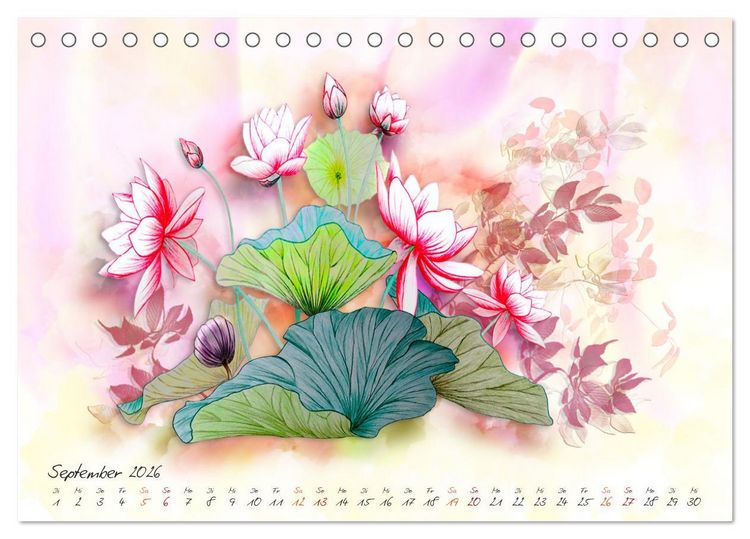 Produktbild: Lotus Bl&uuml;tenzauber (Tischkalender 2026 DIN A5 quer), CALVENDO Monatskalender