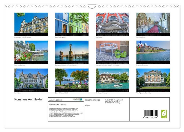 Produktbild: Konstanz Architektur (Wandkalender 2026 DIN A3 quer), CALVENDO Monatskalender