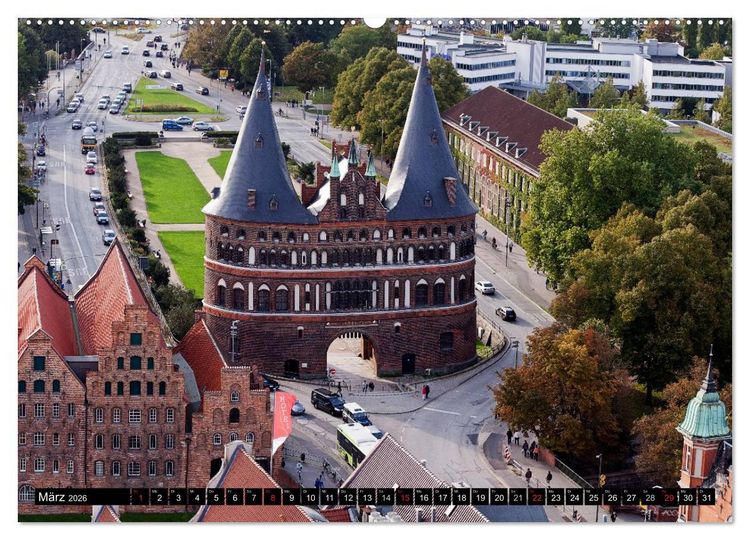 Produktbild: Ostseeperle L&uuml;beck (hochwertiger Premium Wandkalender 2026 DIN A2 quer), Kunstdruck in Hochglanz