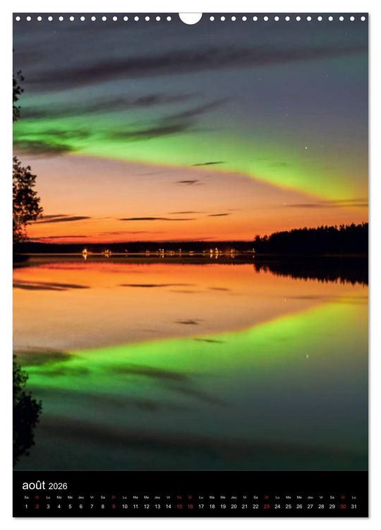 Produktbild: Aurora Borealis en Scandinavie (Calendrier mural 2026 DIN A3 horizontal), CALVENDO calendrier mensuel