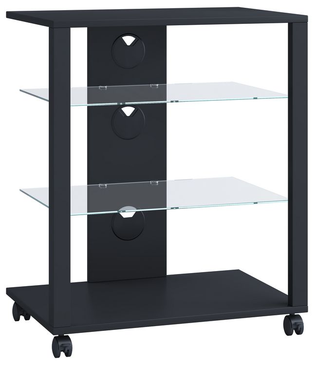 Produktbild: Hifi M&ouml;bel Rack Glas Phono Mediaregal Folas Rollen