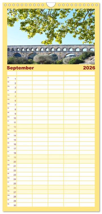 Produktbild: Familienplaner 2026 - Lieblingsland Frankreich mit 5 Spalten (Wandkalender, 21 x 45 cm) CALVENDO