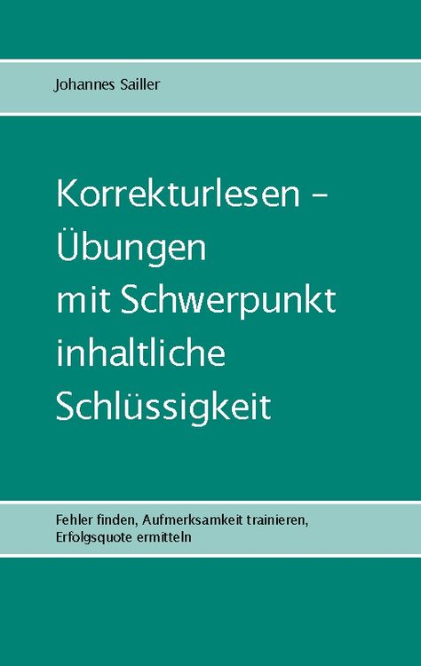 Produktbild: Korrekturlesen - &Uuml;bungen mit Schwerpunkt inhaltliche Schl&uuml;ssigkeit