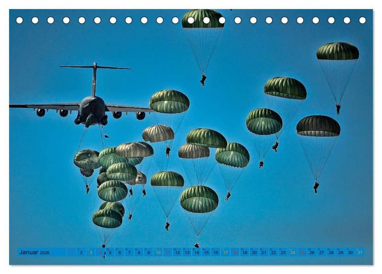 Produktbild: Fallschirmspringen - Mut und Abenteuer (Tischkalender 2026 DIN A5 quer), CALVENDO Monatskalender