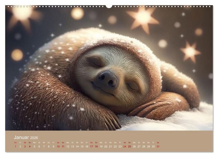 Produktbild: Der Kalender f&uuml;r echte Faultiere (Wandkalender 2026 DIN A2 quer), CALVENDO Monatskalender