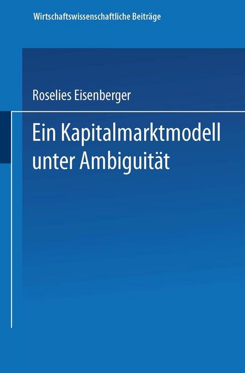 Produktbild: Ein Kapitalmarktmodell unter Ambiguit&auml;t