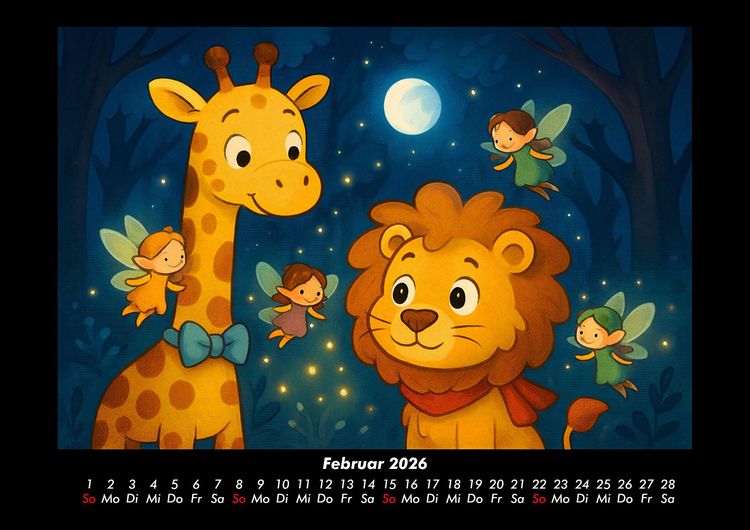 Produktbild: Nala & Buschi in m&auml;rchenhaften Welten 2026 Fotokalender DIN A3