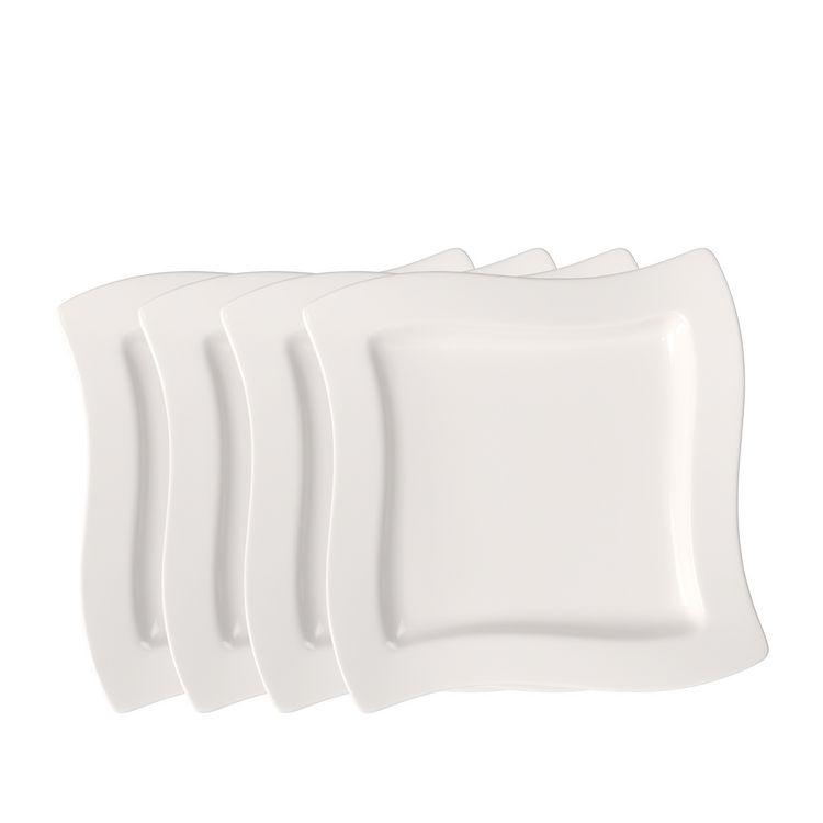 Produktbild: Villeroy & Boch Newwave Fr&uuml;hst&uuml;cksteller quadratisch Set 4tlg.