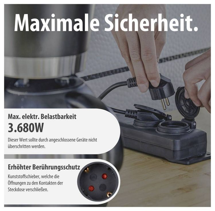 Produktbild: Brennenstuhl 1159930 Steckdosenleiste 2fach Schwarz Schutzkontakt 1St.
