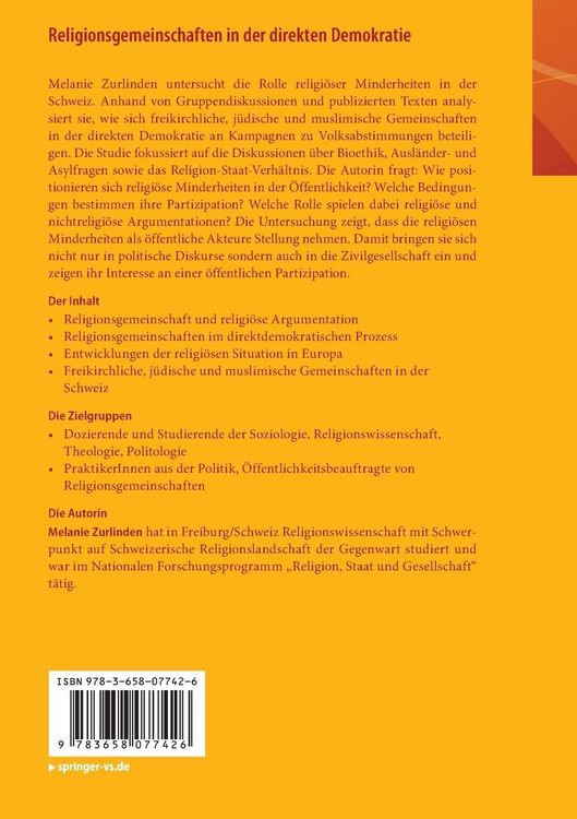 Produktbild: Religionsgemeinschaften in der direkten Demokratie