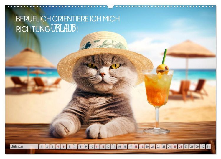 Produktbild: KATZEN-IRONIE Lach mal wieder (hochwertiger Premium Wandkalender 2026 DIN A2 quer), Kunstdruck in Hochglanz