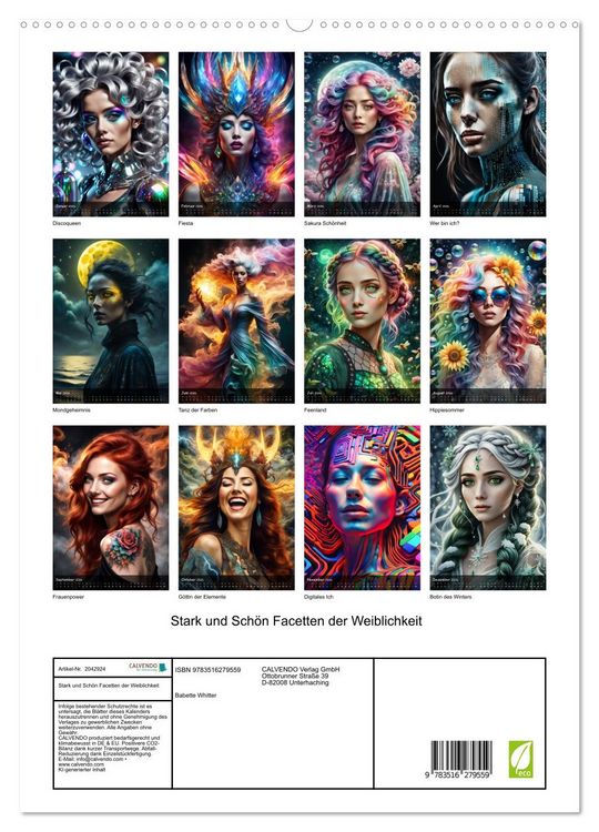 Produktbild: Stark und Sch&ouml;n Facetten der Weiblichkeit (hochwertiger Premium Wandkalender 2026 DIN A2 hoch), Kunstdruck in Hochglanz