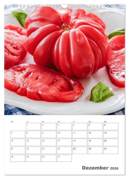 Produktbild: Historische Tomaten - Ein K&uuml;chen Terminplaner (Wandkalender 2026 DIN A3 hoch), CALVENDO Monatskalender