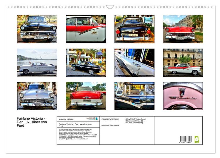 Produktbild: Fairlane Victoria - Der Luxusliner von Ford (Wandkalender 2026 DIN A2 quer), CALVENDO Monatskalender