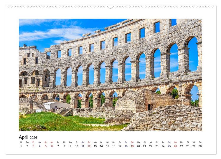 Produktbild: Istrien - Piran &bull; Novigrad &bull; Rovinj &bull; Pula (hochwertiger Premium Wandkalender 2026 DIN A2 quer), Kunstdruck in Hochglanz