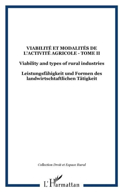 Produktbild: Viabilite et modalites de l'activite agr