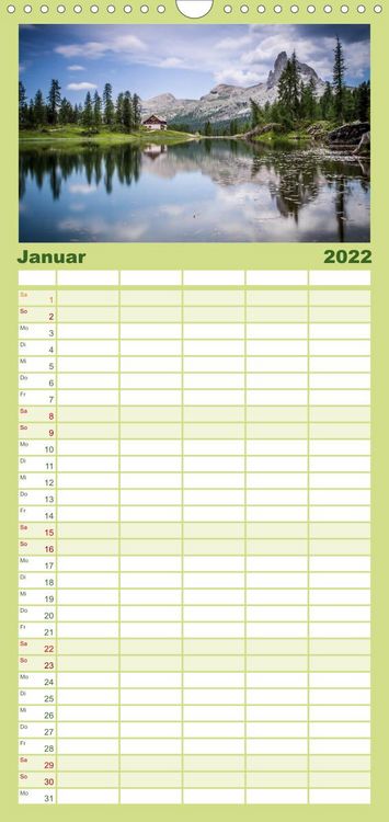 Produktbild: Familienplaner Meine Sicht der Alpen (Wandkalender 2022 , 21 cm x 45 cm, hoch)