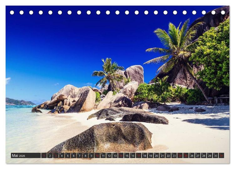 Produktbild: Seychellen &ndash; Traumstr&auml;nde im Paradies (Tischkalender 2026 DIN A5 quer), CALVENDO Monatskalender