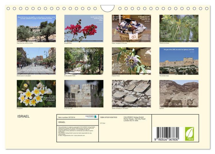 Produktbild: ISRAEL (Wall Calendar 2026 DIN A4 landscape), CALVENDO 12 Month Wall Calendar